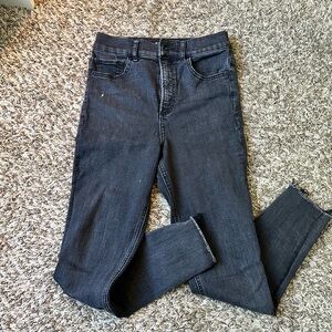 Express Dark Gray Women's Straight Leg Jeans